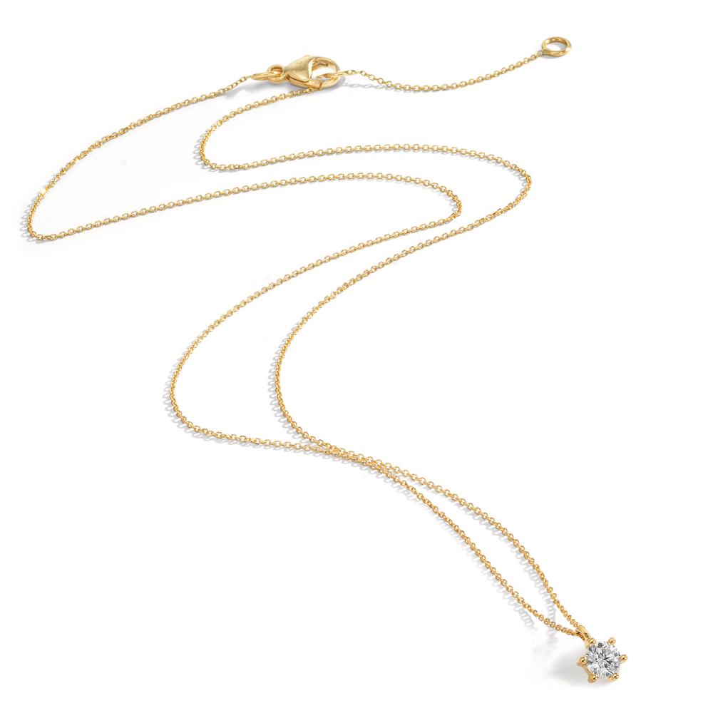 Collana Oro giallo 750/18 carati Diamante 0.25 ct, w-si 42-45 cm