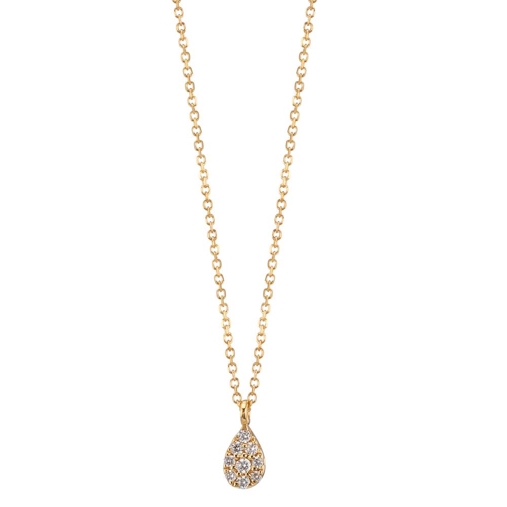 Collana Oro giallo 750/18 carati Diamante 0.04 ct, 9 pietra, w-si 42-45 cm