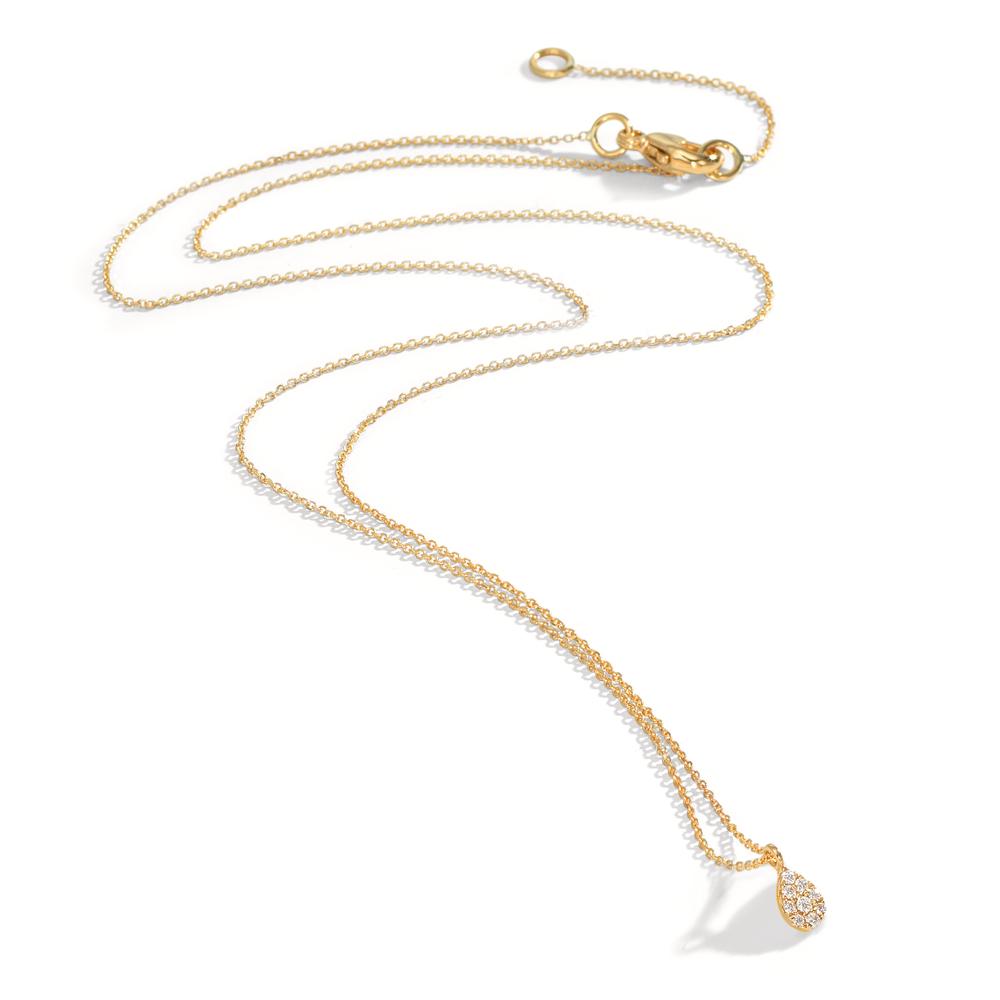 Collana Oro giallo 750/18 carati Diamante 0.04 ct, 9 pietra, w-si 42-45 cm