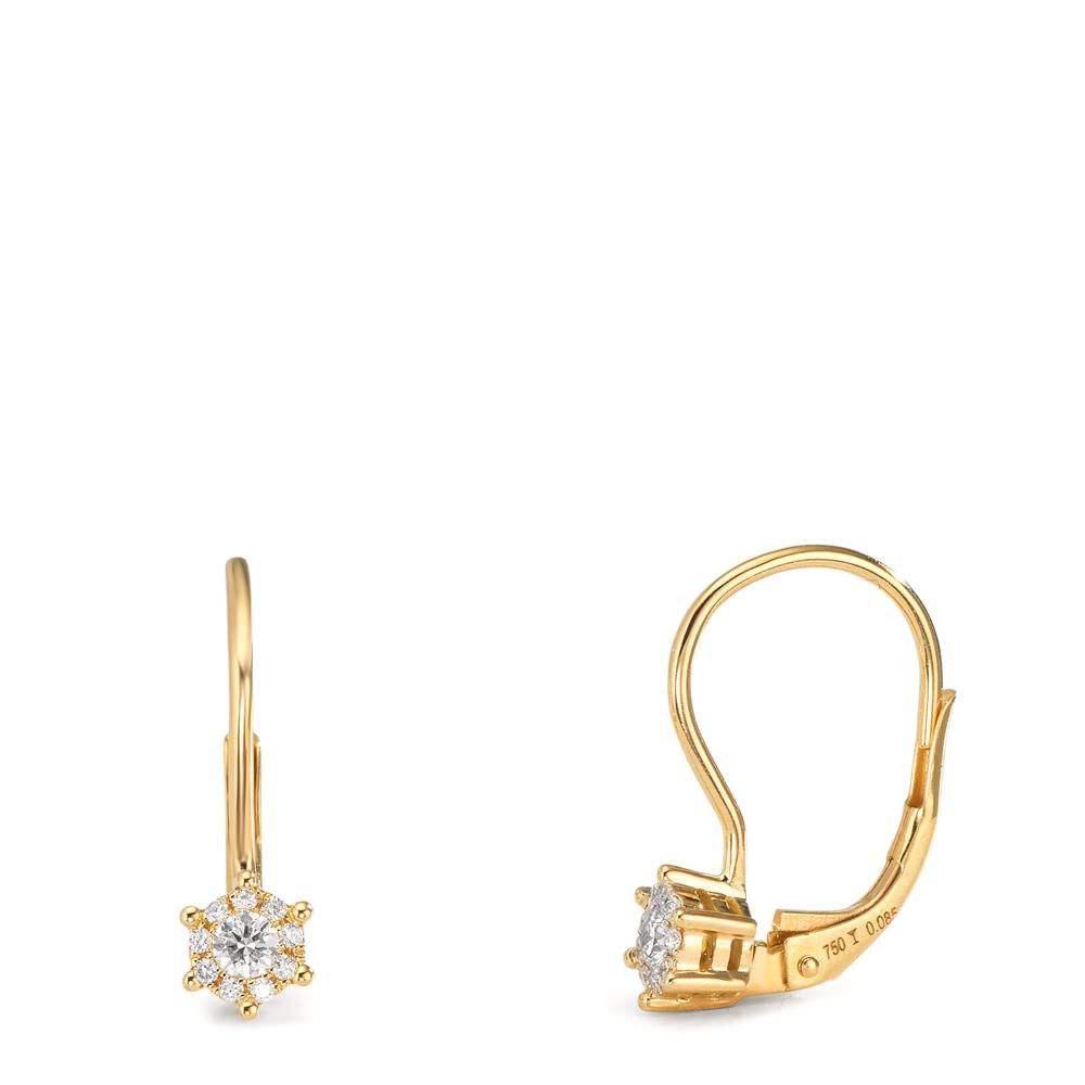 Orecchini Oro giallo 750/18 carati Diamante 0.17 ct, 2 pietra, w-si