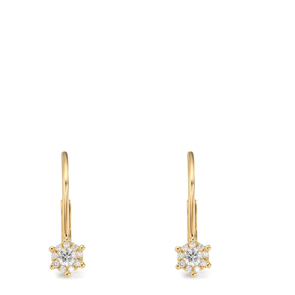 Orecchini Oro giallo 750/18 carati Diamante 0.17 ct, 2 pietra, w-si