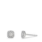 Orecchini a bottone Oro bianco 750/18 carati Diamante 0.18 ct, w-si Ø5 mm