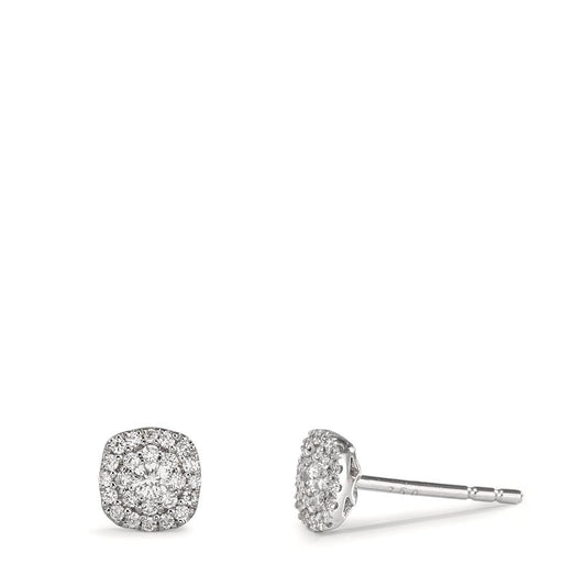 Orecchini a bottone Oro bianco 750/18 carati Diamante 0.18 ct, w-si Ø5 mm