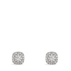 Orecchini a bottone Oro bianco 750/18 carati Diamante 0.18 ct, w-si Ø5 mm