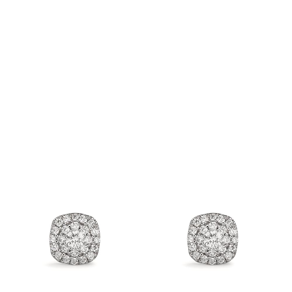 Orecchini a bottone Oro bianco 750/18 carati Diamante 0.18 ct, w-si Ø5 mm