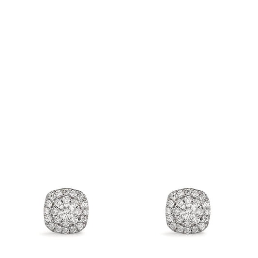 Orecchini a bottone Oro bianco 750/18 carati Diamante 0.18 ct, w-si Ø5 mm