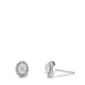 Orecchini a bottone Oro bianco 750/18 carati Diamante 0.58 ct, w-si