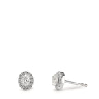 Orecchini a bottone Oro bianco 750/18 carati Diamante 0.58 ct, w-si