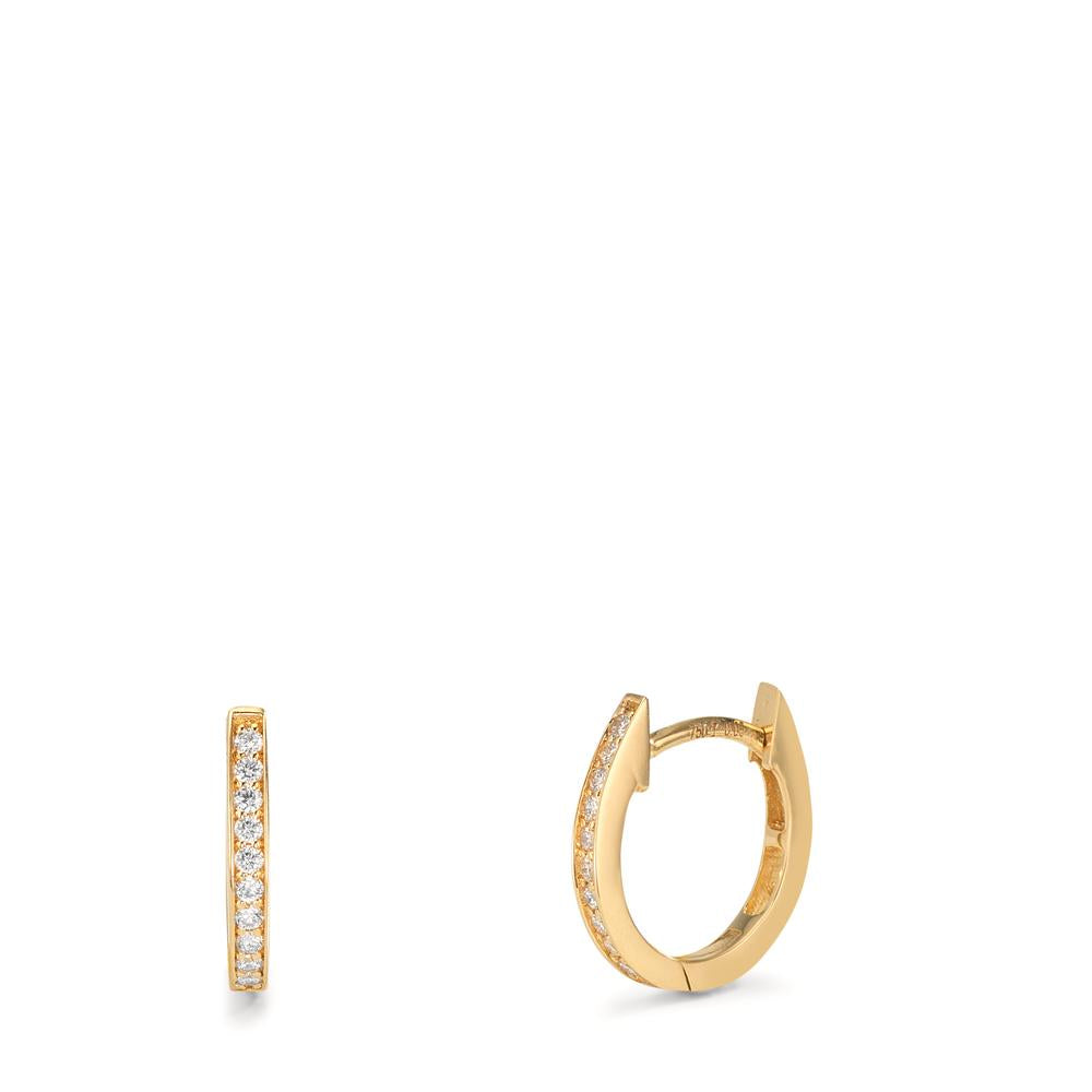 Orecchini circolari Oro giallo 750/18 carati Diamante 0.10 ct, 20 pietra, w-si