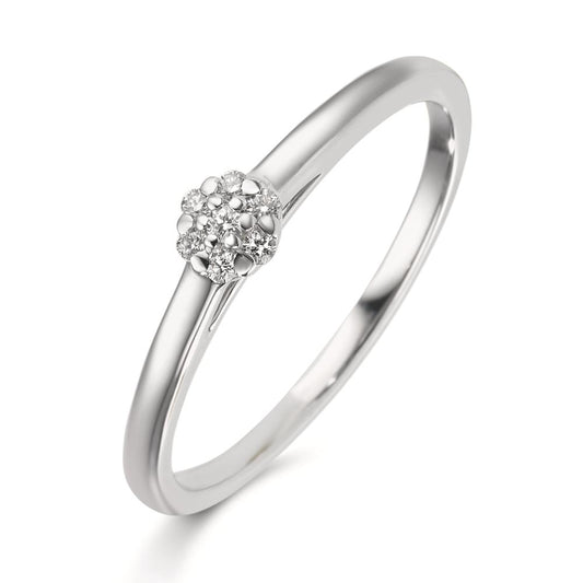 Anello Oro bianco 750/18 carati Diamante 0.06 ct, 7 pietra, w-si