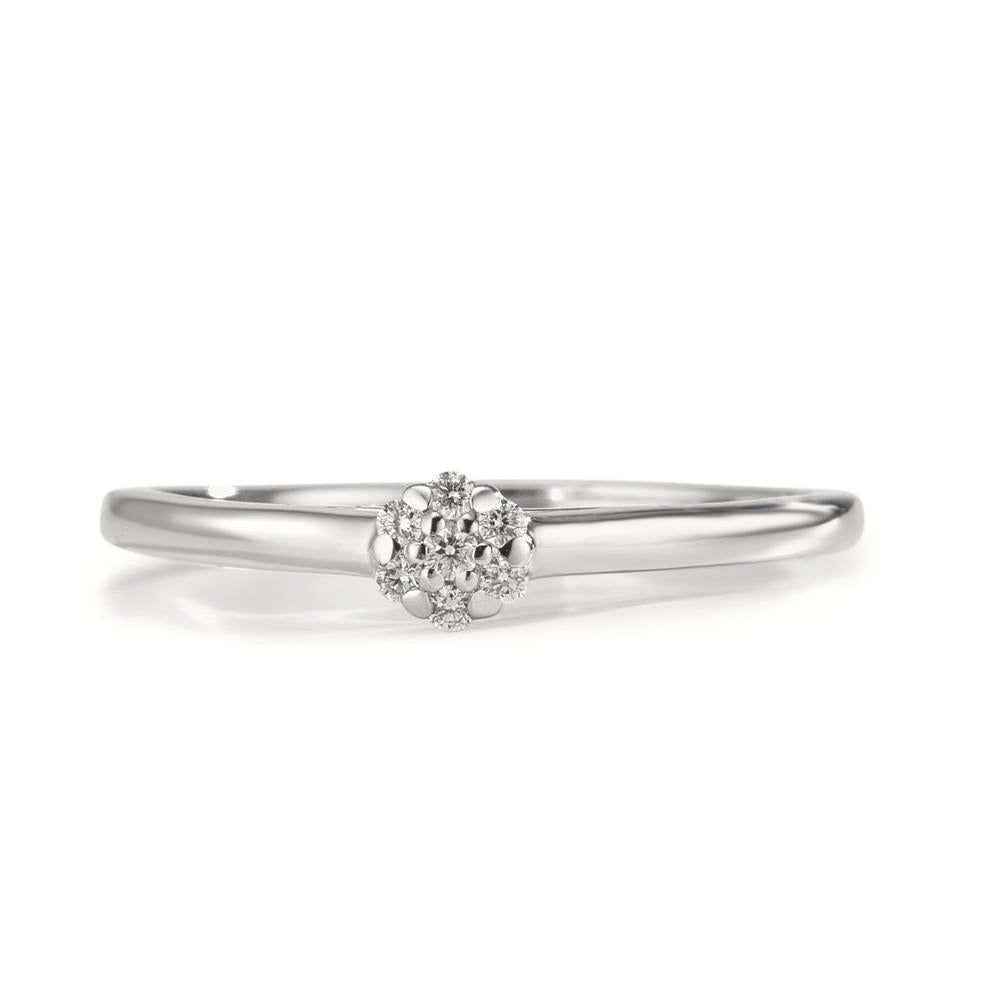 Anello Oro bianco 750/18 carati Diamante 0.06 ct, 7 pietra, w-si