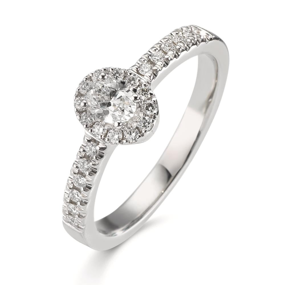 Anello Oro bianco 750/18 carati Diamante 0.37 ct, w-si