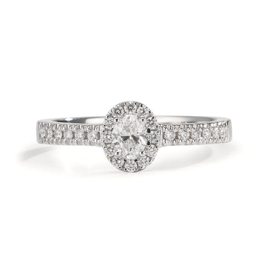 Anello Oro bianco 750/18 carati Diamante 0.37 ct, w-si