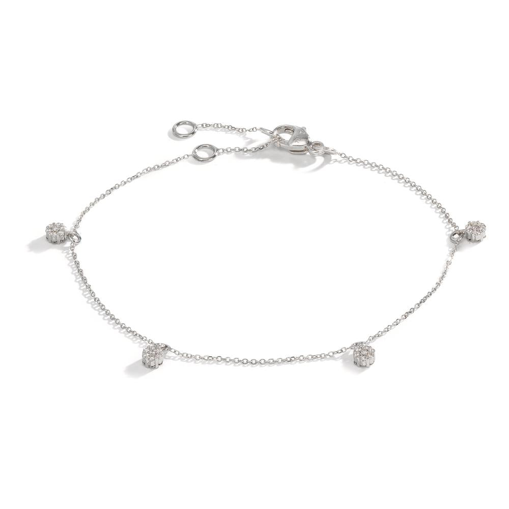 Bracciale Oro bianco 750/18 carati Diamante 0.24 ct, 28 pietra, w-si 16-19 cm