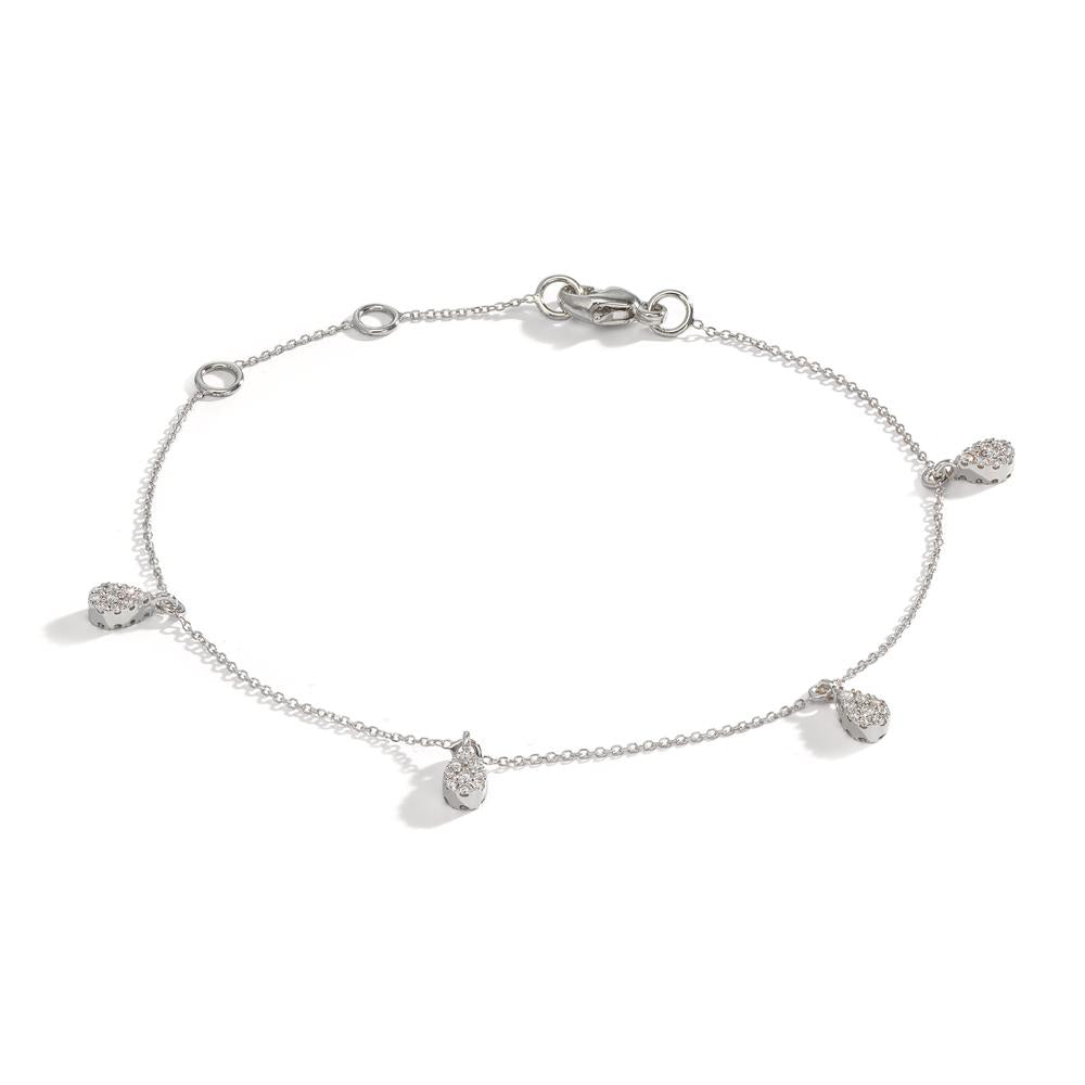 Bracciale Oro bianco 750/18 carati Diamante 0.32 ct, 36 pietra, w-si 16-19 cm