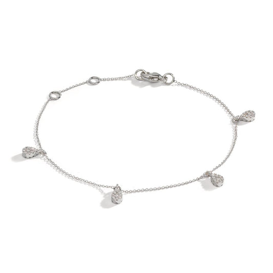 Bracciale Oro bianco 750/18 carati Diamante 0.32 ct, 36 pietra, w-si 16-19 cm