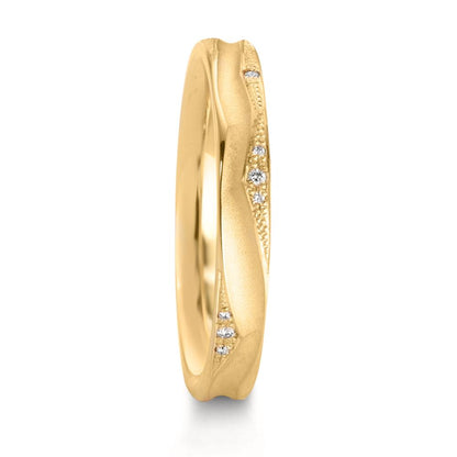 Anello del partner Oro giallo 750/18 carati Diamante 0.033 ct, 12 pietra, w-vsi