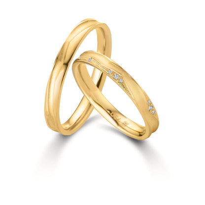 Anello del partner Oro giallo 750/18 carati Diamante 0.033 ct, 12 pietra, w-vsi