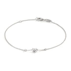 Bracciale Oro bianco 750/18 carati Zirconia 2 pietra Cuore