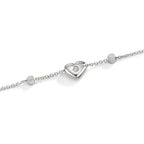 Bracciale Oro bianco 750/18 carati Zirconia 2 pietra Cuore