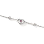 Bracciale Oro bianco 750/18 carati Zirconia 2 pietra Cuore