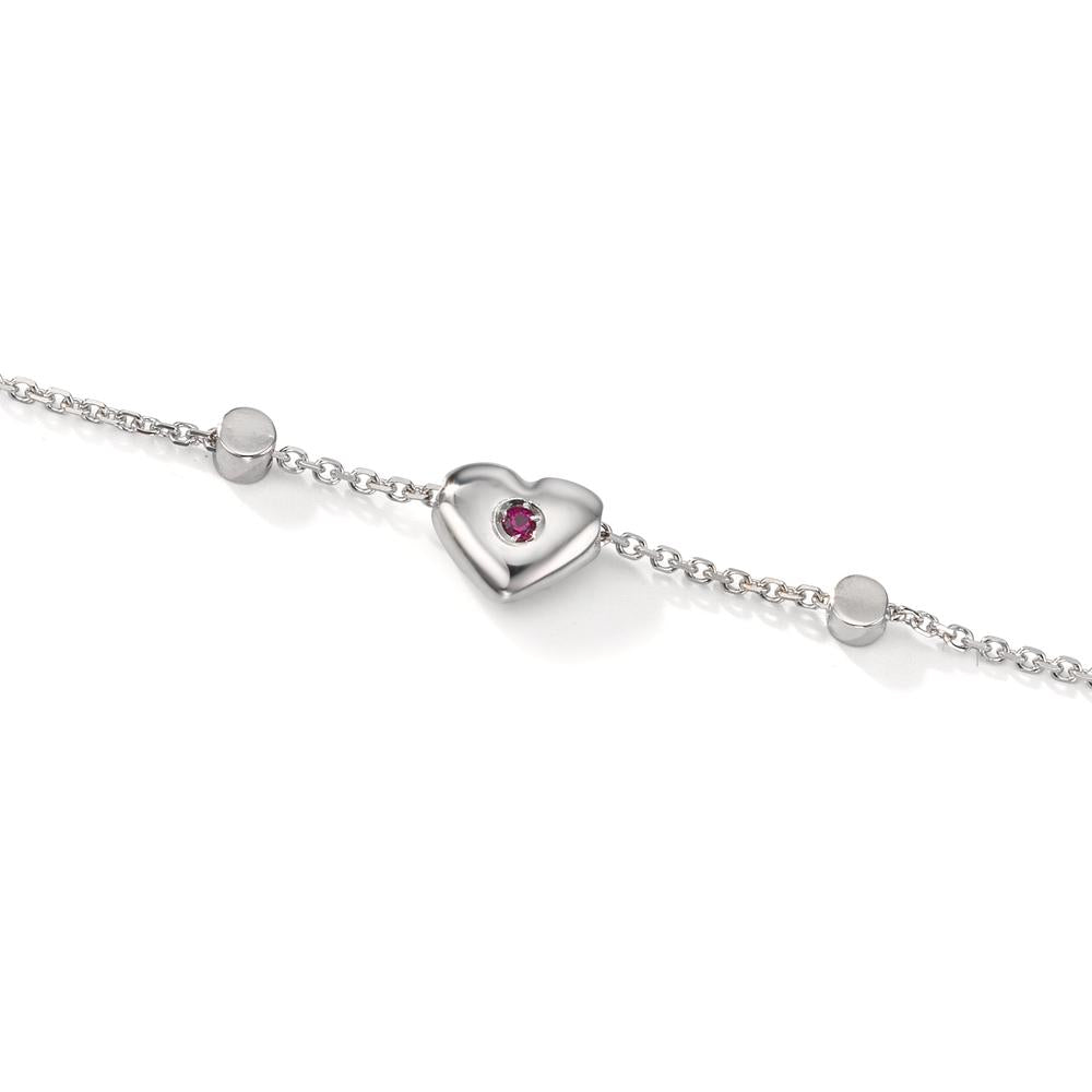 Bracciale Oro bianco 750/18 carati Zirconia 2 pietra Cuore