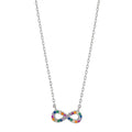 Collana Argento Zirconia colorato rodiato Infinito 42-45 cm