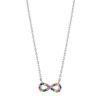 Collana Argento Zirconia colorato rodiato Infinito 42-45 cm