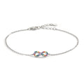 Bracciale Argento Zirconia colorato rodiato Infinito