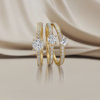 Anello solitario Oro giallo 750/18 carati Diamante 0.34 ct, 17 pietra, w-si