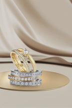 Anelli di memoria Oro giallo 750/18 carati Diamante bianco, 1 ct, 33 pietra, [Brillant], w-si