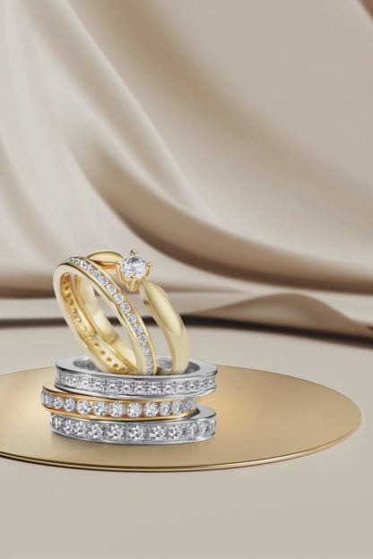 Anelli di memoria Oro bianco 750/18 carati Diamante bianco, 1 ct, 28 pietra, [Brillant], w-si