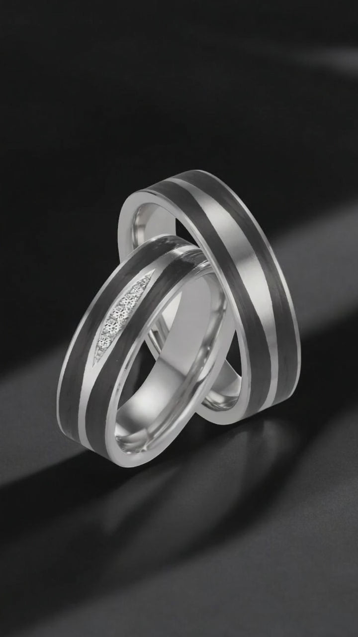 Anello del partner Platino 950, Carbonio