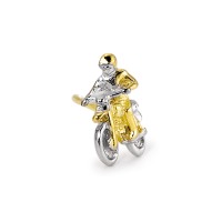 Orecchini a bottone 1 pz Oro giallo 750/18 carati Motociclo-188261