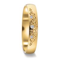 Anello del partner Oro giallo 750/18 carati Diamante 0.02 ct, 3 pietra, tw-vsi-589530