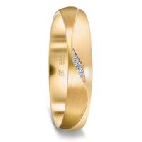 Anello del partner Oro giallo 585/14 kt Diamante 0.02 ct, 3 pietra, w-si-589592