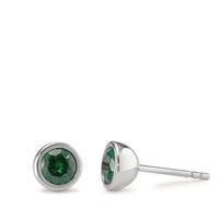 Orecchini a bottone Acciaio inossidabile Zirconia verde, 2 pietra Ø7 mm-594000