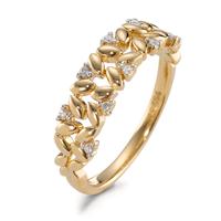 Anello Oro giallo 750/18 carati Diamante 0.05 ct, 9 pietra, [Brillant], w-si bicolore-594948