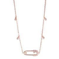 Collana Argento rosa dorato PIN di sicurezza 40-45 cm-599204